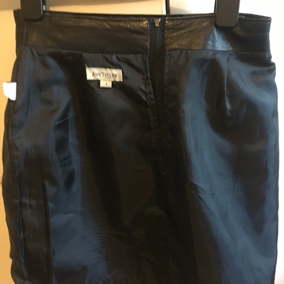 Ann Taylor Black Leather Miniskirt - Picture 4 of 7